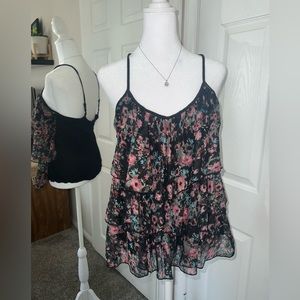 Vintage Floral Chiffon Camisole